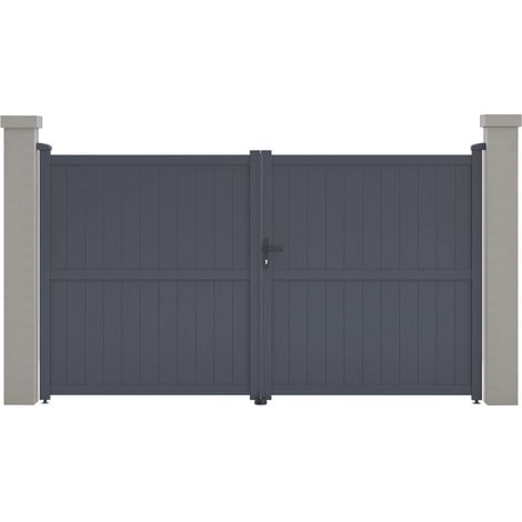 Portail aluminium Maurice - 299.5 x 155.9 cm - Gris