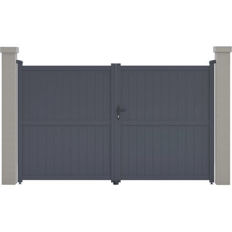 Portail aluminium Maurice - 299.5 x 180.9 cm - Gris