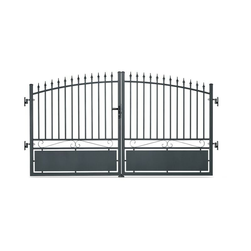 Portail aluminium tradition style ferronnerie 3m50 Gris