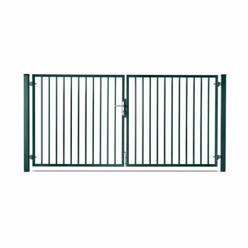 Portail barreaudé acier galvanisé passage 3m00 h 1m20 Vert