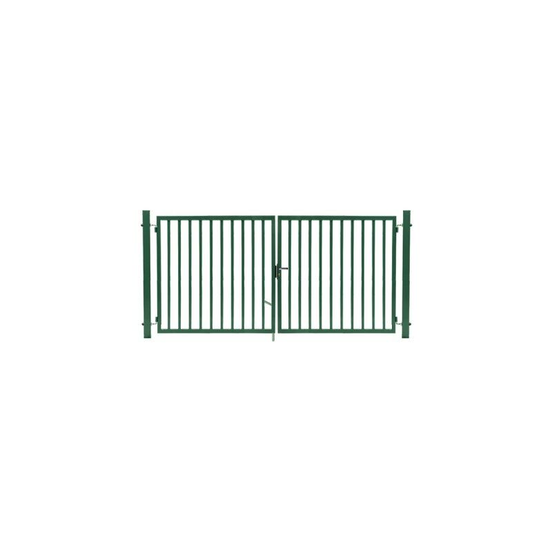 Portail Barreaudé Vert jardiplus - Largeur 3m - 1 mètre - Vert (ral 6005)