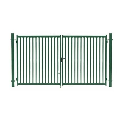 Portail Barreaudé Vert JARDIPLUS - Largeur 4m - 1,75 mètre