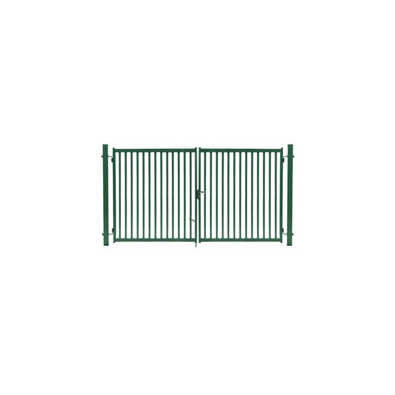 Portail Barreaudé Vert jardiplus - Largeur 4m -1 mètre - Vert (ral 6005)
