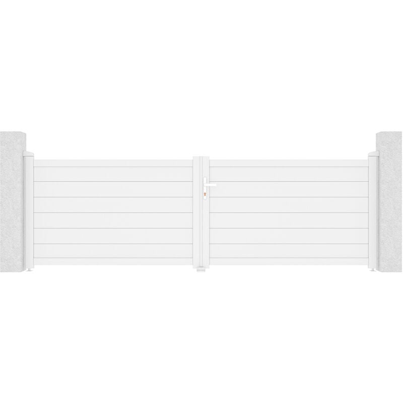 Portail battant 3,5m eiger H.115 aluminium blanc