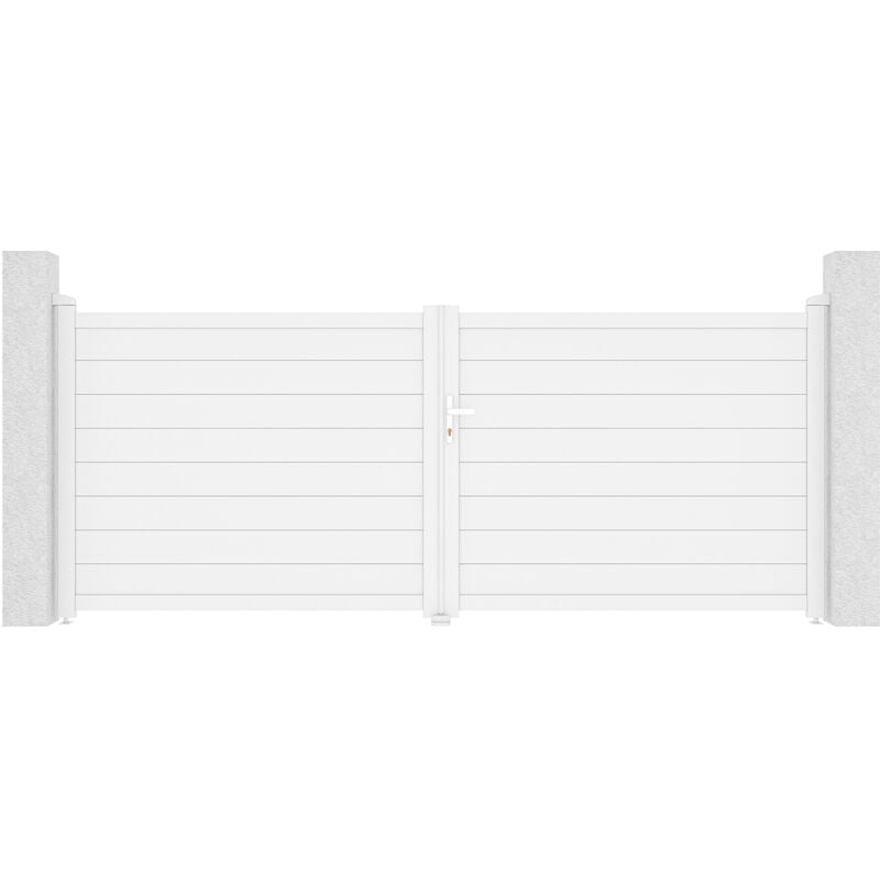 Portail battant 3,5m eiger H.140 aluminium blanc