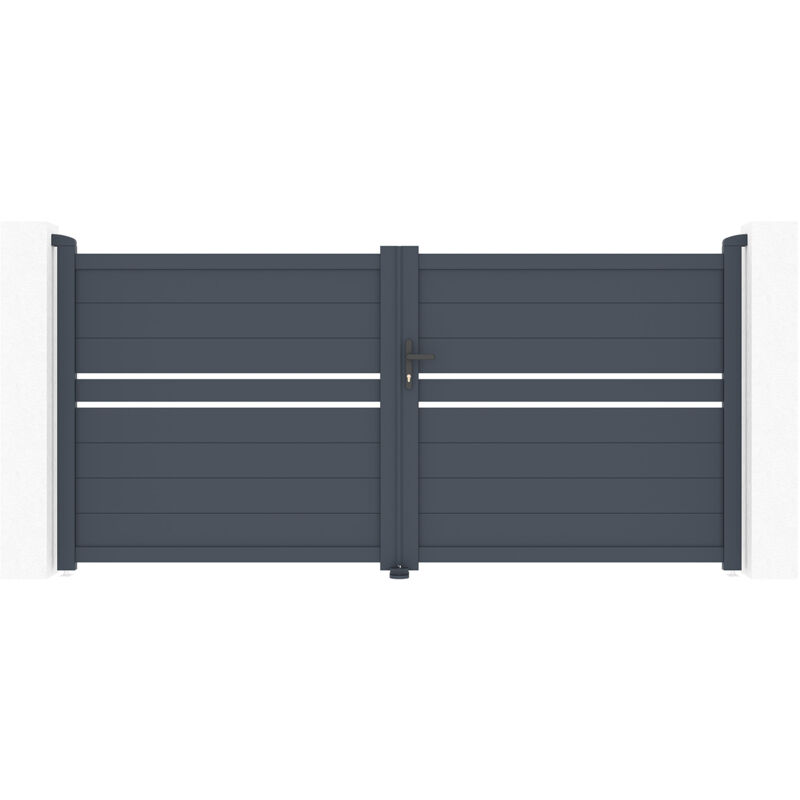 Portail battant 3m cimone H.140 aluminium gris