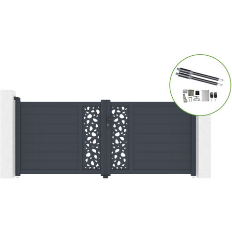 Portail battant 3m SUNNY H.120cm alu + motorisation RANGER B150
