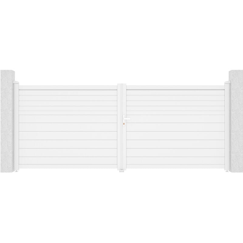 Portail battant 4m CARPATIA H.160 aluminium blanc