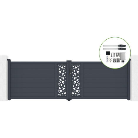 Portail battant 4m SUNNY H.120cm alu + motorisation HICKER B200