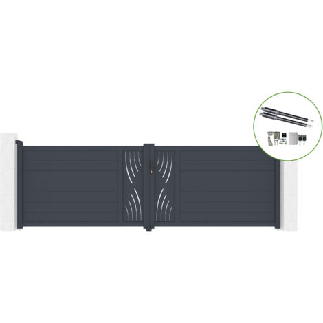 Portail battant 4m VELETA H.120cm alu + motorisation RANGER B150
