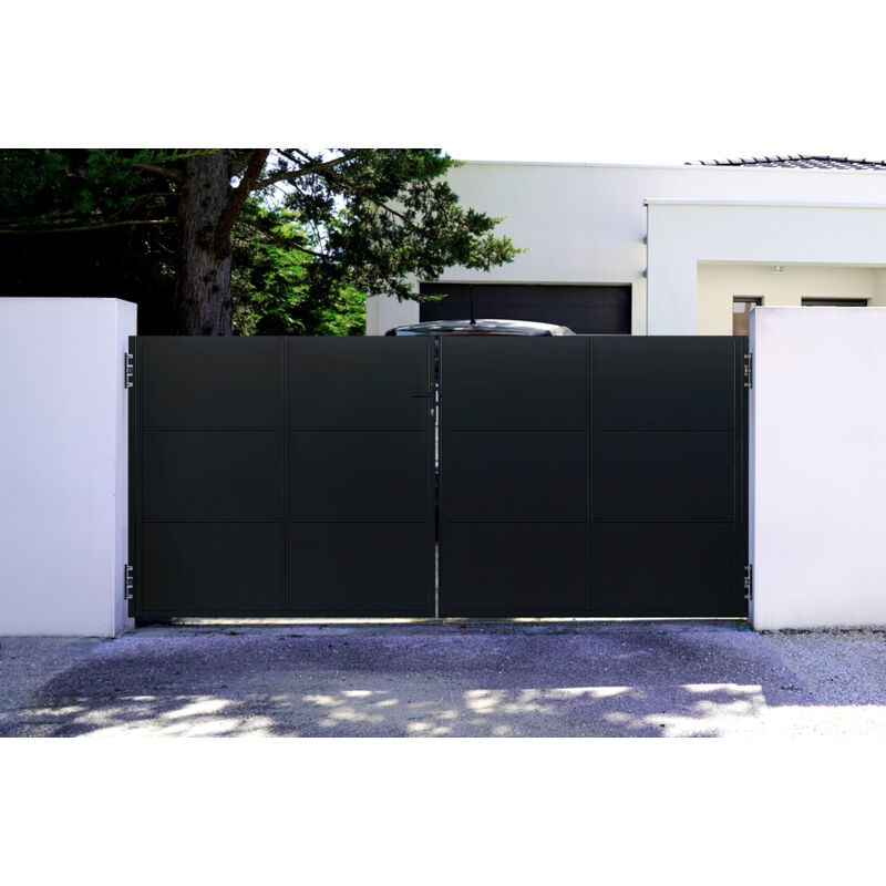 Casanoov - Portail battant acier nali 350 x 160cm Noir Mat