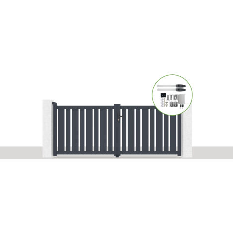 Portail battant électrique 3x1,2m VEYMONT + Motorisation HICKER B200
