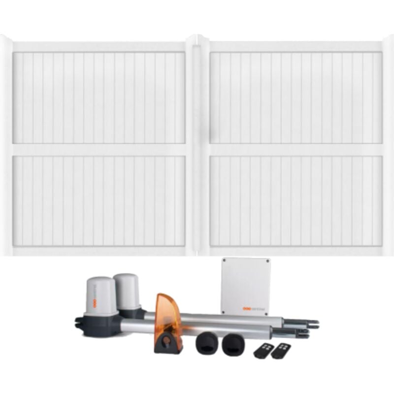 Gefradis - Portail battant électrique pvc blanc H180 x L250 guérande