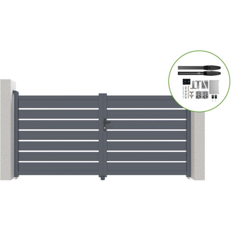 Portail battant électrique VOGEL 300x140cm + Motorisation HICKER B200