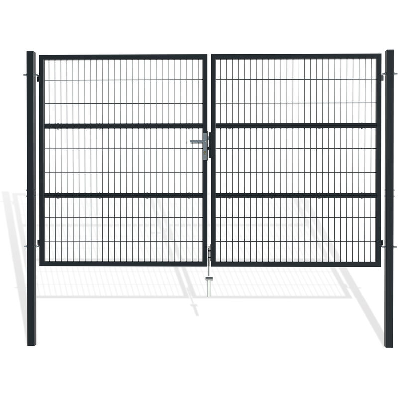 Portail battant grillagé razo 300x180cm gris