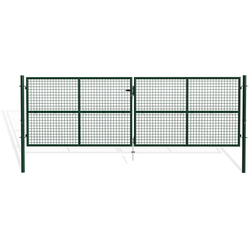 Portail battant grillagé olga 400x130cm vert