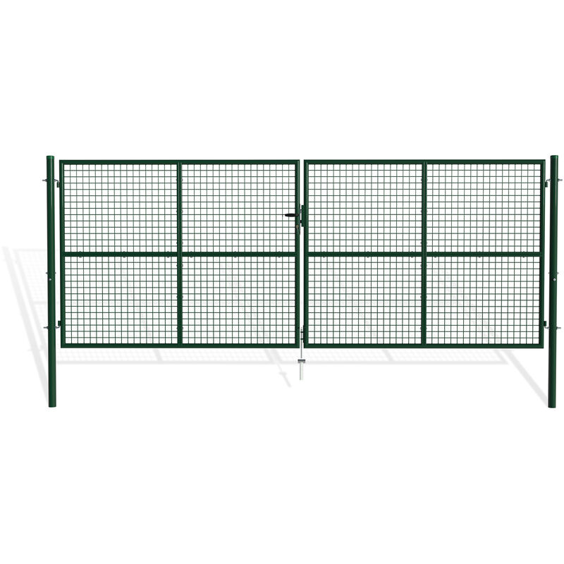 Portail battant grillagé olga 400x150cm vert