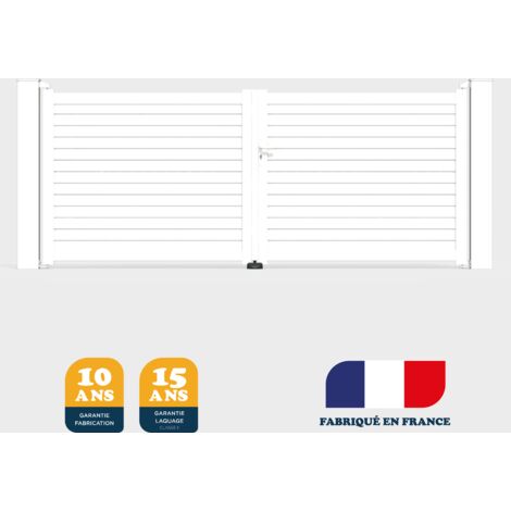 Portail battant prêt à poser AZYR Blanc 9016 L356 cm X 139cm en aluminium BELTY