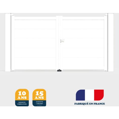 Portail battant prêt à poser MARYN Blanc 9016 L306 cm X 165cm en aluminium BELTY
