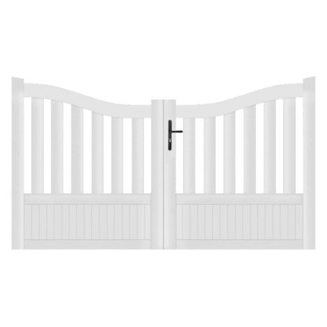 Portail battant PVC standard ALENÇON blanc INCURVÉ