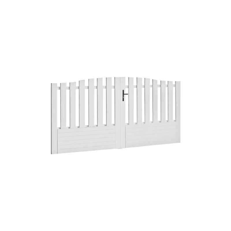 Gefradis - Portail battant pvc blanc H145 x L250 cm alençon chapeau de gendarme