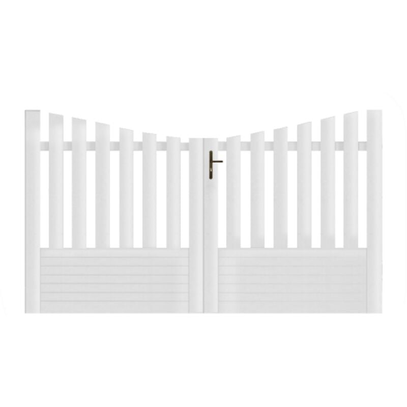 Portail battant pvc blanc H145 x L250 alençon incurvé