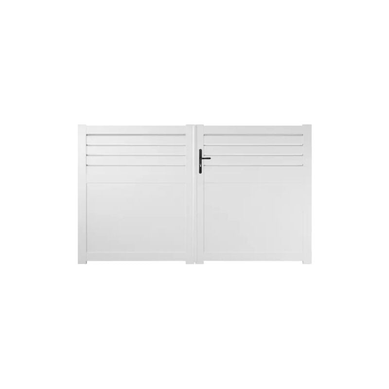 Portail battant pvc blanc H180 x L300 cm arras