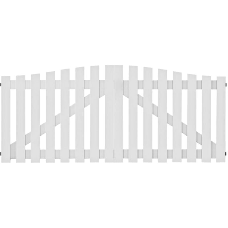 Portail battant pvc blanc H115 x L300 soulac chapeau de gendarme