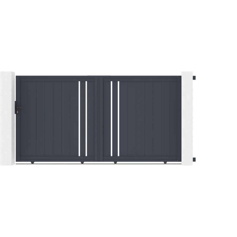 Portail coulissant 3m giona H.180 aluminium gris