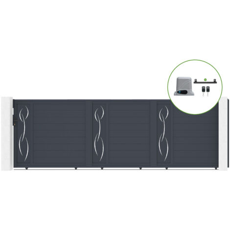 Portail coulissant 5m LIFE H.160cm alu + motorisation RANGER C300
