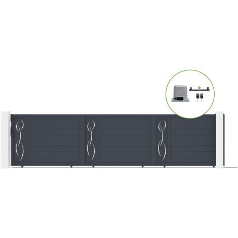 Portail coulissant 6m LIFE H.140cm alu + motorisation RANGER C300