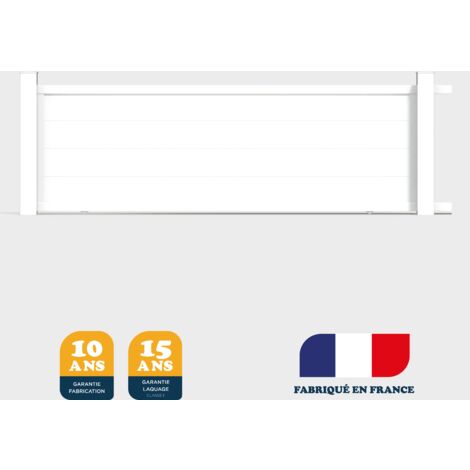 Portail coulissant prêt à poser MARYN Blanc 9016 L406 cm X 135cm en aluminium BELTY