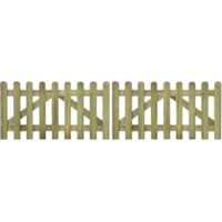 Portail de clôture à piquets 2 pcs 300x80 cm Bois imprégné FSC