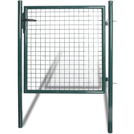 Portail de clôture à porte simple Acier enduit de poudre  vidaXL