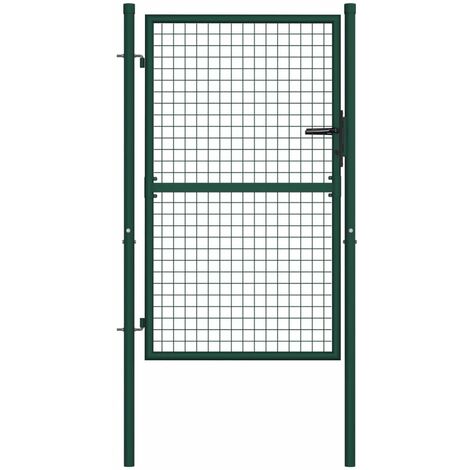 Portail de cloture Acier 100x125 cm Vert