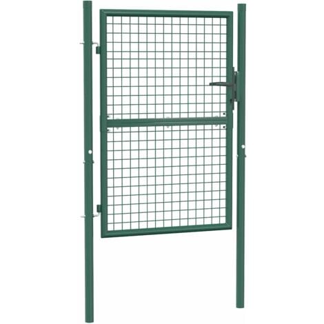 Portail de clôture Acier 100x125 cm Vert