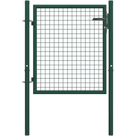 Portail de clôture Acier 100x75 cm Vert