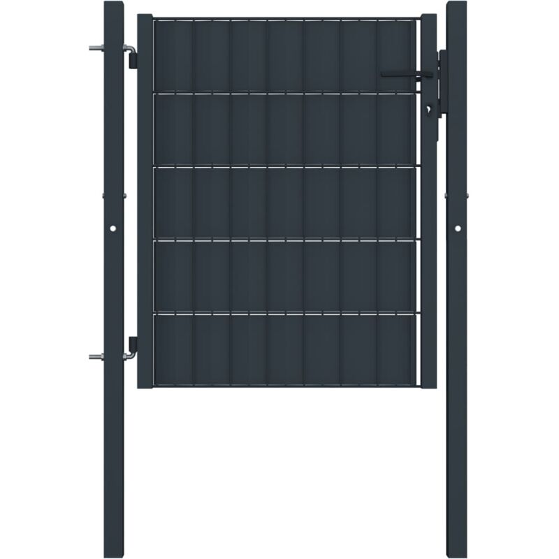 Portail de clôture pvc et acier 100x81 cm Anthracite Vidaxl
