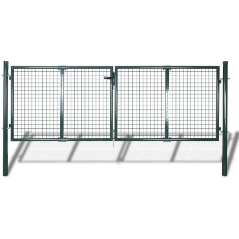Portail de clôture Acier 306x175 cm Vert