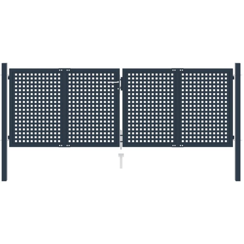 Portail de clôture Anthracite 306x150 cm Acier
