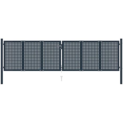 Portail de clôture Anthracite 404x125 cm Acier