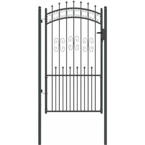 Portail de clôture avec pointe Gris 103 x 175 cm Acier CFW223453