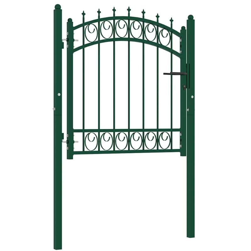 Vidaxl - Portail de clôture avec pointes Acier 100x100 cm Vert