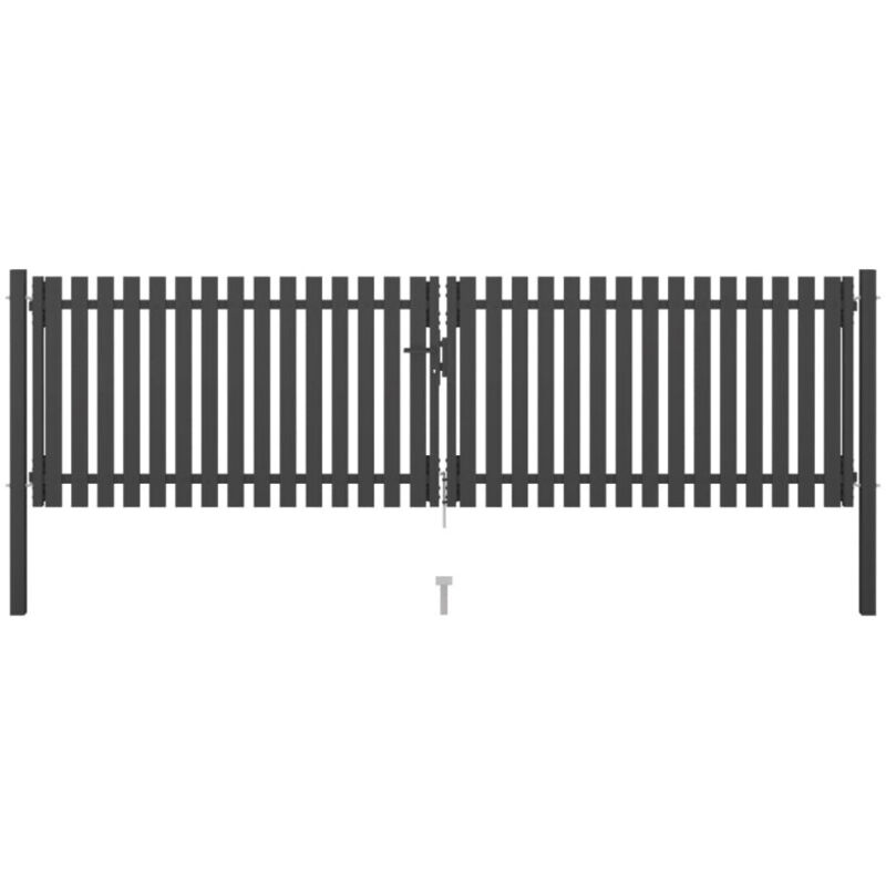 Vidaxl - Portail de clôture de jardin Acier 4x1,25 m Anthracite