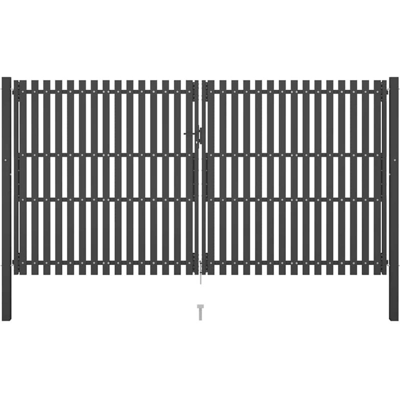 Vidaxl - Portail de clôture de jardin Acier 4x2,5 m Anthracite