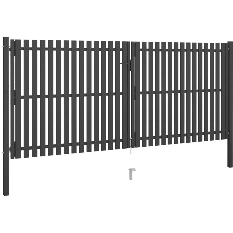 Vidaxl - Portail de clôture de jardin Acier 4x2 m Anthracite