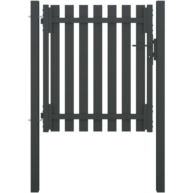 Portail de clôture de jardin Acier 1x1,25 m Anthracite vidaXL