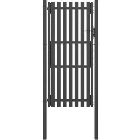 Portail de clôture de jardin Acier 1x2,5 m Anthracite