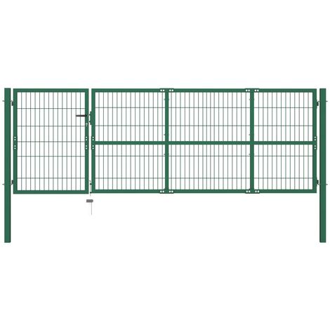 vidaXL Portillon avec Poteaux Acier Portail de Jardin Multicolore Multi-taille