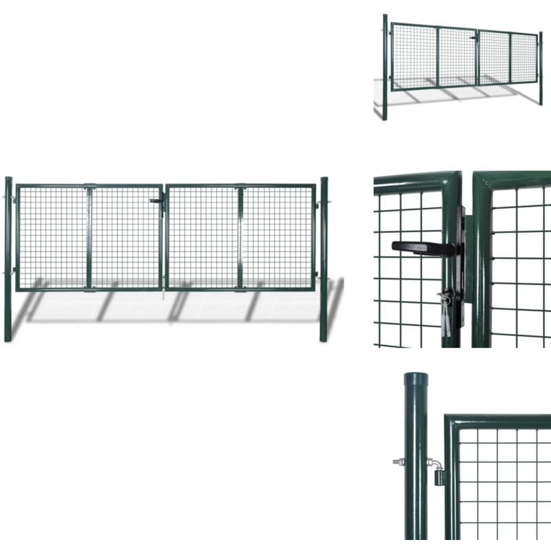 Portail de clôture en grillage galvanisée 289x75cm / 306x125 cm - Portail De Jardin - Portail Métallique - Clôture Jardin - Porte De Jardin